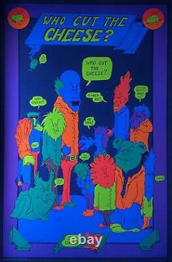Who Cut The Cheese Original Vintage 1974 Black Light Poster 23 x 35