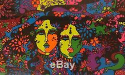 Wild 1970's The Third Eye Inc Psychedelic Black Light Poster Dated 1970