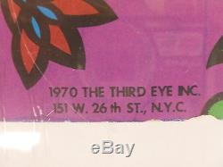 Wild 1970's The Third Eye Inc Psychedelic Black Light Poster Dated 1970