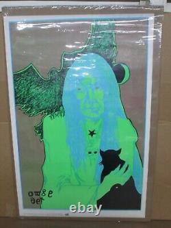 Witch The Yellow Unicorn Vintage black light Poster 1970's witchcraft 19278
