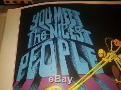 You Meet The Nicest People Motorcycle 1970 Vintage Nos Blacklight Poster N/m