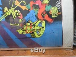 You meet the nicest people motorcycle Vintage Black Light Poster 1970 In#G3536