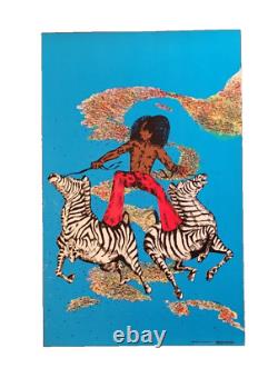 Zebra 1972 RARE BLACKLIGHT POSTER #2 of 2 21 x 33 Detroit Retro 313
