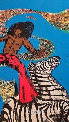 Zebra 1972 RARE BLACKLIGHT POSTER #2 of 2 21 x 33 Detroit Retro 313