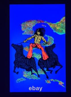 Zebra 1972 RARE BLACKLIGHT POSTER #2 of 2 21 x 33 Detroit Retro 313