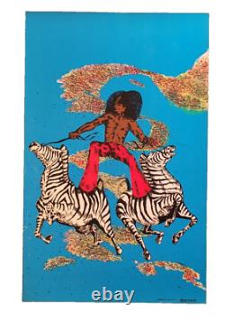 Zebra 1972 RARE BLACKLIGHT POSTER #2 of 2 21 x 33 Detroit Retro 313