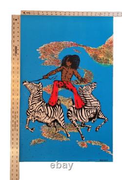 Zebra 1972 RARE BLACKLIGHT POSTER #2 of 2 21 x 33 Detroit Retro 313