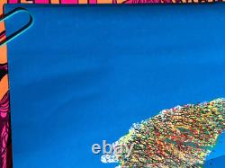 Zebra Rider Vintage 1972 Black Hippie Headshop Blacklight Poster -nice