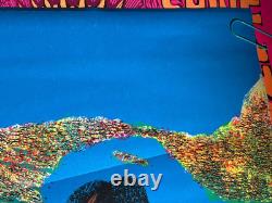 Zebra Rider Vintage 1972 Black Hippie Headshop Blacklight Poster -nice
