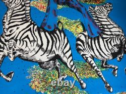 Zebra Rider Vintage 1972 Black Hippie Headshop Blacklight Poster -nice