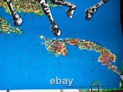 Zebra Rider Vintage 1972 Black Hippie Headshop Blacklight Poster -nice