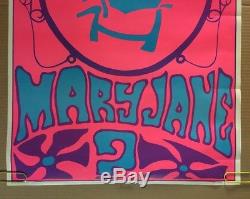 Zig Zag Man Original Vintage Black Light Poster Who Rolled Mary Jane 1960s Weed